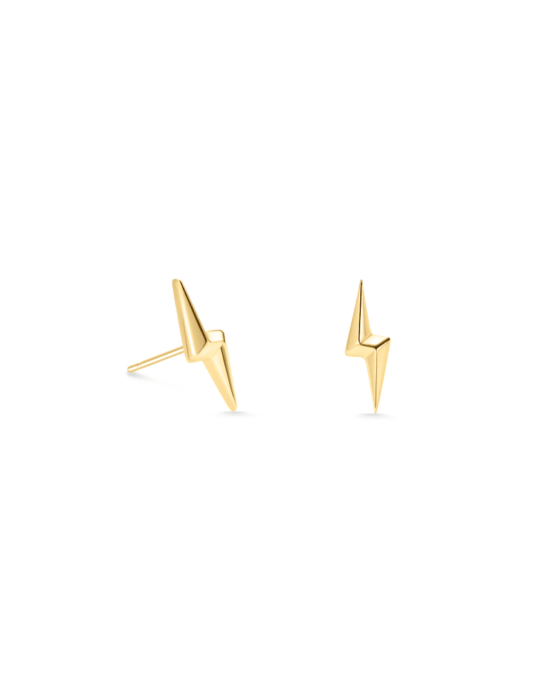 Lightning Bolt Mini Stud Earrings in 18k Gold Vermeil image number 0